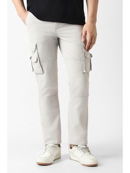 Van Heusen - Grey Solid Regular Fit Trouser