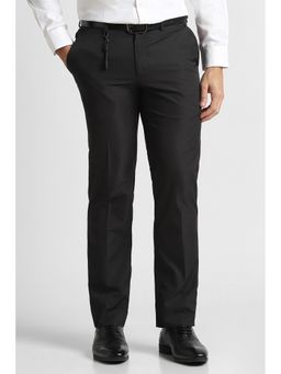 Van Heusen - Black Solid Regular Fit Trouser