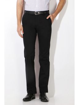Van Heusen - Black Solid Regular Fit Trouser