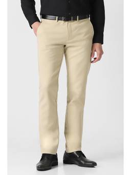 Van Heusen - Beige Solid Regular Fit Trouser