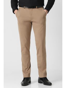Van Heusen - Brown Solid Regular Fit Trouser