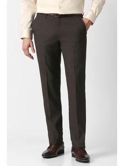 Van Heusen - Brown Textured Regular Fit Trouser