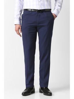 Van Heusen - Navy Blue Solid Regular Fit Trouser
