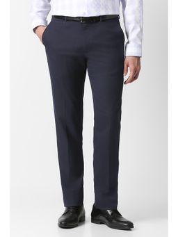 Van Heusen - Navy Blue Textured Regular Fit Trouser