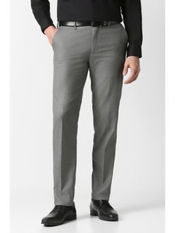 Van Heusen - Grey Textured Regular Fit Trouser