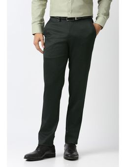 Van Heusen - Green Textured Regular Fit Trouser