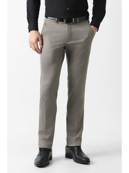 Van Heusen - Grey Solid Regular Fit Trouser