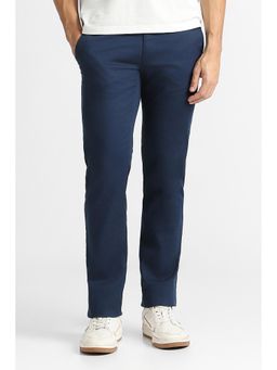 Van Heusen - Navy Blue Solid Regular Fit Trouser