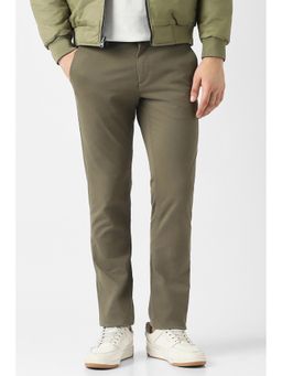 Van Heusen - Olive Solid Regular Fit Trouser