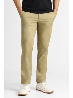 Van Heusen - Khaki Solid Regular Fit Trouser