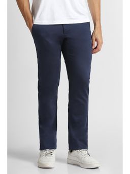 Van Heusen - Navy Blue Solid Regular Fit Trouser