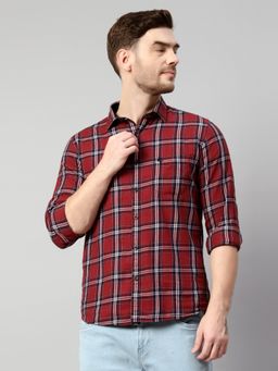 Cantabil - Men Cotton Maroon Shirt