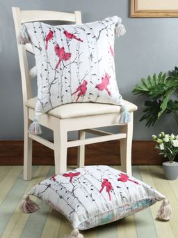 Eyda - Digital Print Multicolor Velvet Reversible Cushion Cover Set Of 2-18X18 Inch