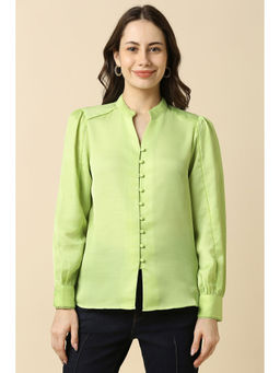 Allen Solly - Women Green Solid Full Sleeves Shirt