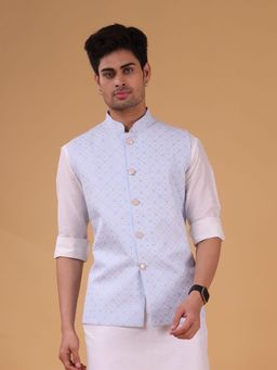 SHIWAM ETHNIX - Mens Nehru Jacket -Udaipur Collection - Blue