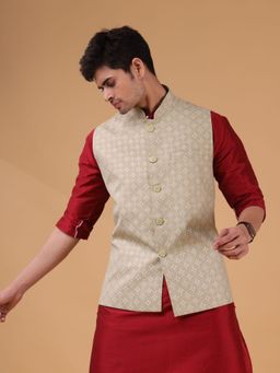 SHIWAM ETHNIX - Mens Nehru Jacket -Udaipur Collection - Green