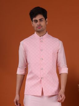 SHIWAM ETHNIX - Mens Nehru Jacket -Udaipur Collection - Pink
