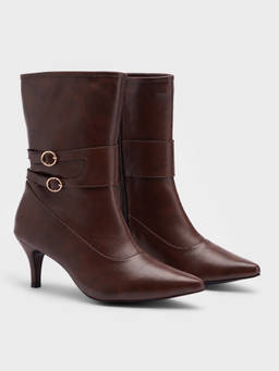 Twenty Dresses by Nykaa Fashion - Brown Pointed Toe High Ankle Women's Casual Boots
