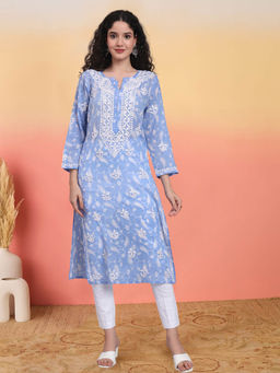 PARAMOUNT CHIKAN - Hand Embroidered Lucknowi Chikankari Mulmul Kurta
