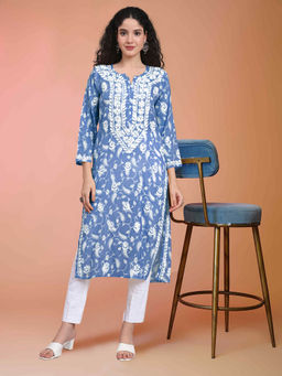 PARAMOUNT CHIKAN - Hand Embroidered Lucknowi Chikankari Mulmul Kurta