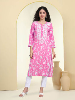 PARAMOUNT CHIKAN - Hand Embroidered Lucknowi Chikankari Mulmul Kurta