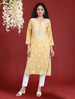 PARAMOUNT CHIKAN - Hand Embroidered Lucknowi Chikankari Mulmul Kurta