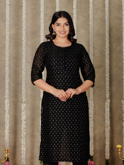 ARAMYA - Chanderi Straight Floral Kurta