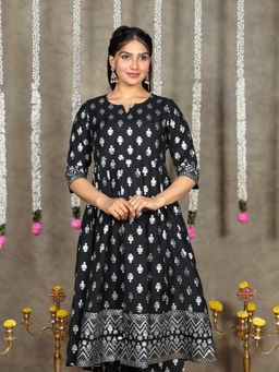 ARAMYA - Chanderi Anarkali Printed Kurta