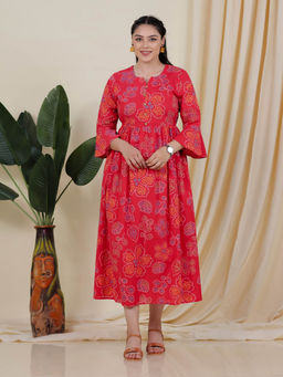 ARAMYA - Soft Cotton Bandhani Print Kurta