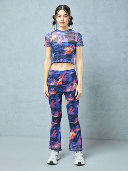 Bewakoof - Women's Black & Blue All Over Printed Co-ordinates