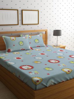 HOSTA HOMES - Cartoon Characters 210 TC Queen Bedsheet with 2 Pillow Covers