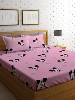 HOSTA HOMES - Cartoon Characters 220 TC Queen Bedsheet with 2 Pillow Covers