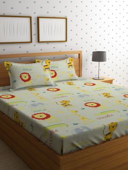 HOSTA HOMES - Cartoon Characters 210 TC Queen Bedsheet with 2 Pillow Covers