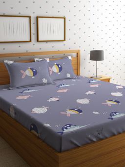 HOSTA HOMES - Cartoon Characters 210 TC Queen Bedsheet with 2 Pillow Covers