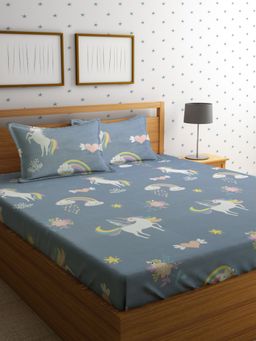 HOSTA HOMES - Cartoon Characters 210 TC Queen Bedsheet with 2 Pillow Covers