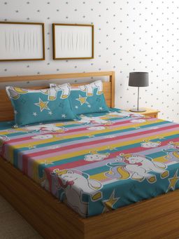HOSTA HOMES - Graphic 210 TC Queen Bedsheet with 2 Pillow Covers