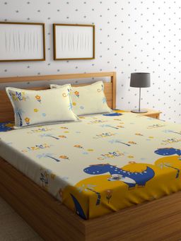 HOSTA HOMES - Cartoon Characters 210 TC Queen Bedsheet with 2 Pillow Covers