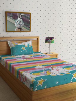 HOSTA HOMES - Graphic 210 TC Single Bedsheet with 1 Pillow Covers