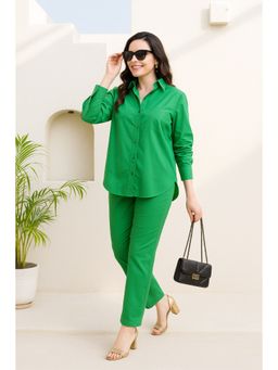 Lounge Dreams - Green Poplin Cotton Co-Ord Set