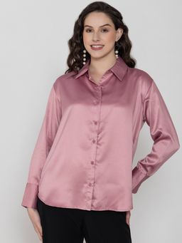 Lounge Dreams - Light Pink Satin Shirt