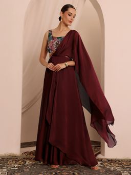 Miss Chase - Women's Satin Wine Gown
