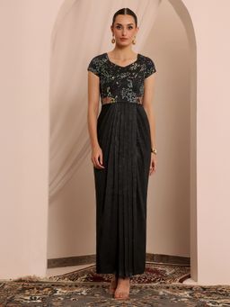 Miss Chase - Women's Black Embellished Maxi Dress