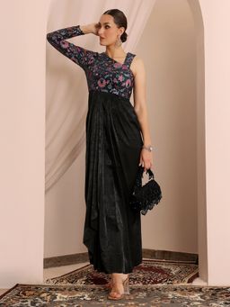 Miss Chase - Women's Black Satin Gown