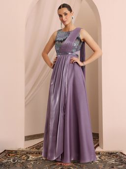 Miss Chase - Women'S Lavender Embellished Gown