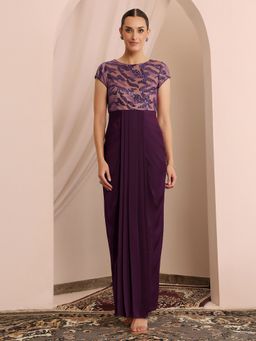 Miss Chase - Women's Satin Purple Dress