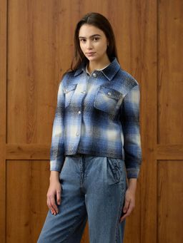 U.S. POLO ASSN. - Blue Checked Regular Fit Shacket