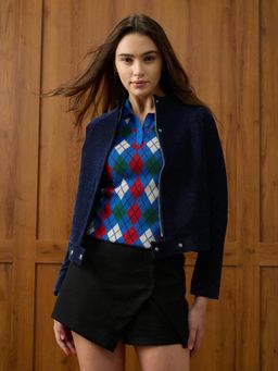 U.S. POLO ASSN. - Solid Navy Blue Regular Fit Jacket