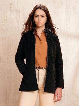 U.S. POLO ASSN. - Black Solid Regular Fit Puffer Jacket