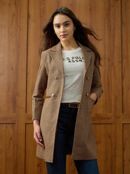 U.S. POLO ASSN. - Glen Plaid Checked Double Breasted Regular Fit Coat