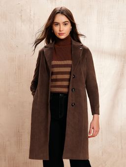 U.S. POLO ASSN. - Brown Single Breasted Notch Lapel Coat